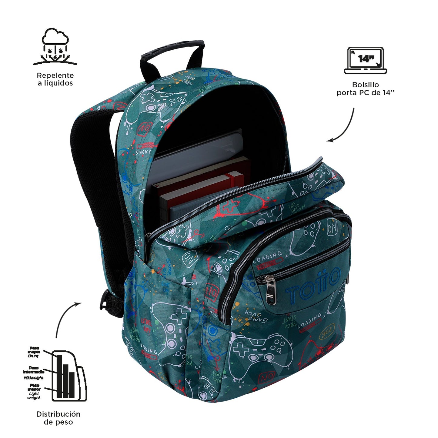Mochila Totto Acuareles Sticks - 44cm Totto | El Maletí