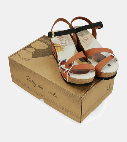 Sandalias cuña Anekke - Cuero