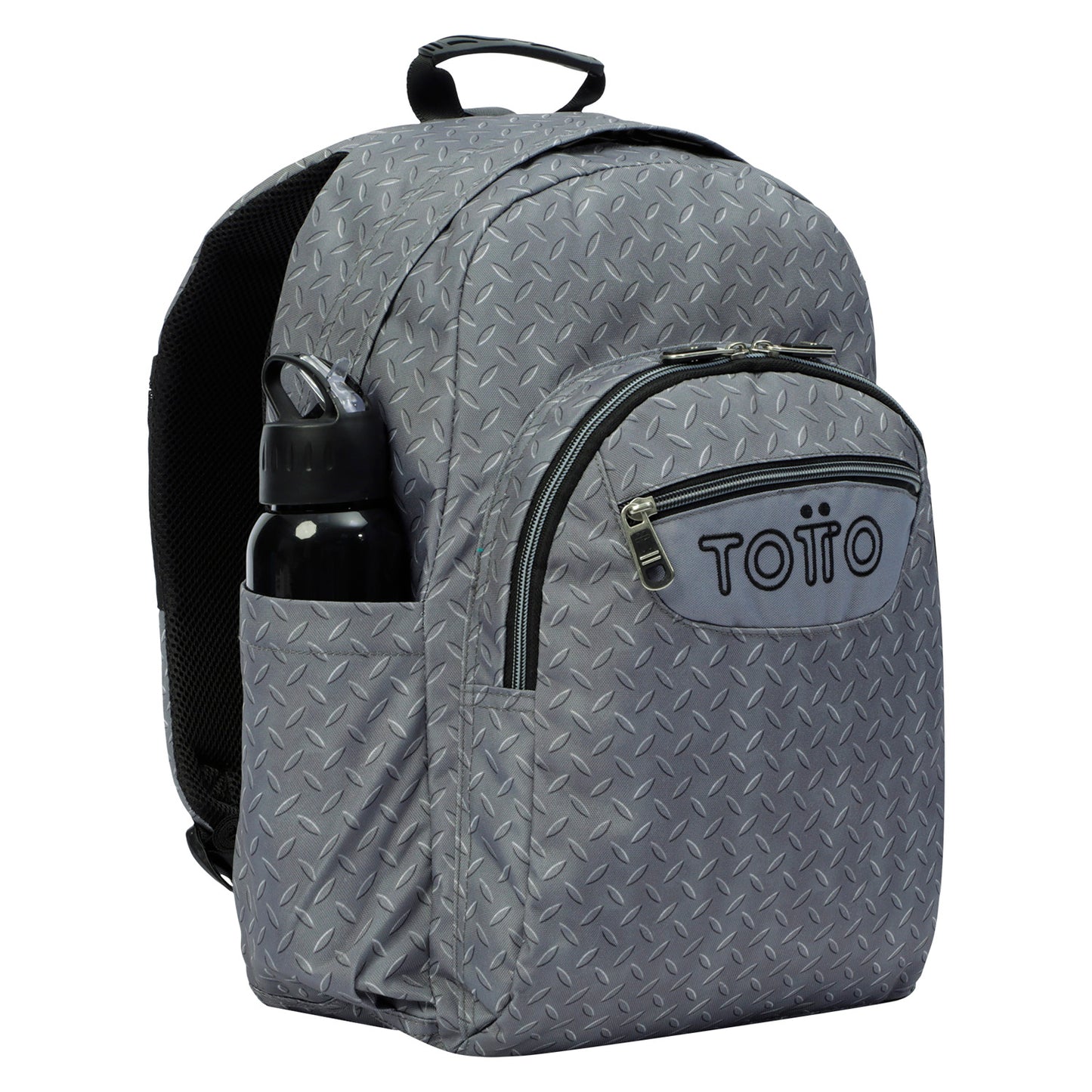 Mochila Totto Acuareles Gris Metálico - 44cm