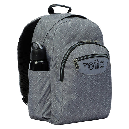 Mochila Totto Acuareles Gris Metálico - 44cm Totto - EL MALETI