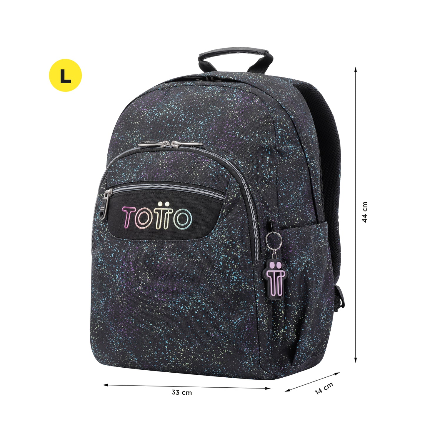 Mochila escolar adaptable a carro Totto Acuareles Salpicado - 44cm