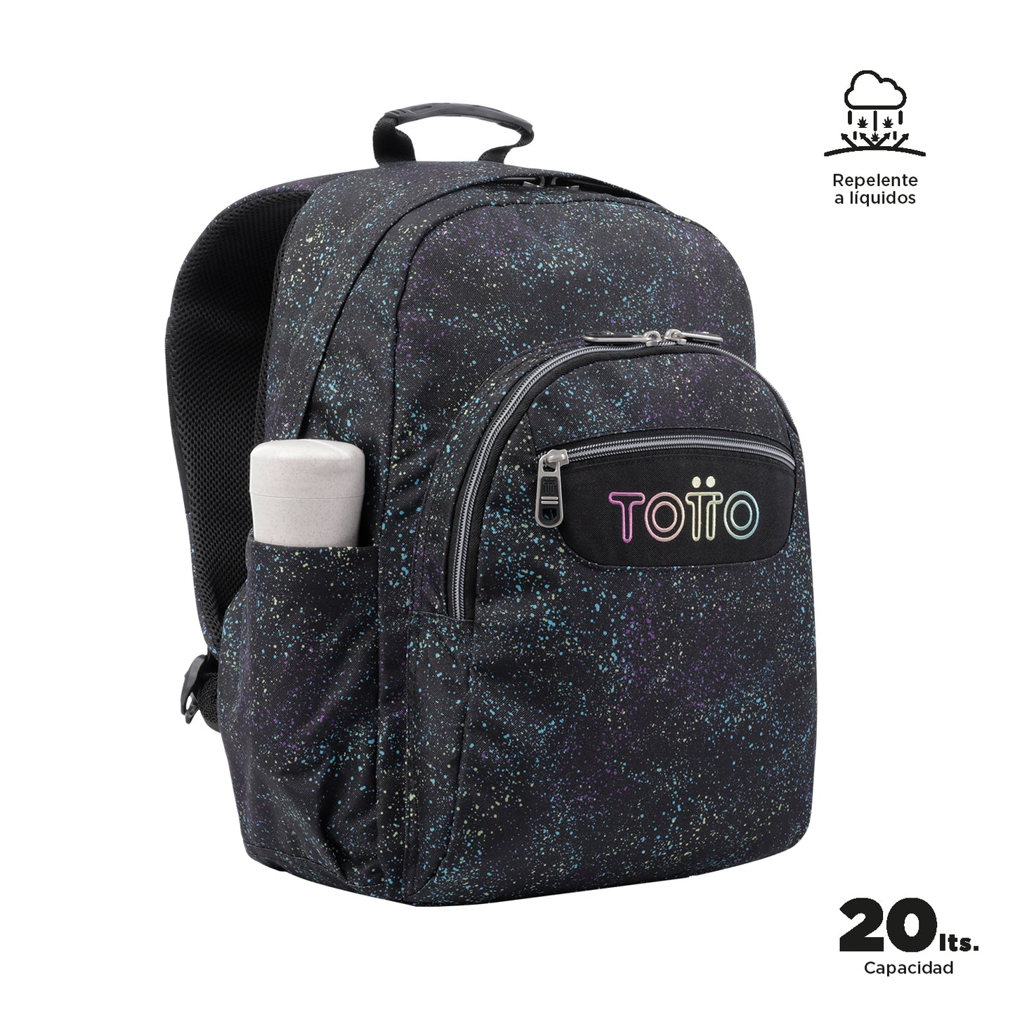 Mochila escolar adaptable a carro Totto Acuareles Salpicado - 44cm