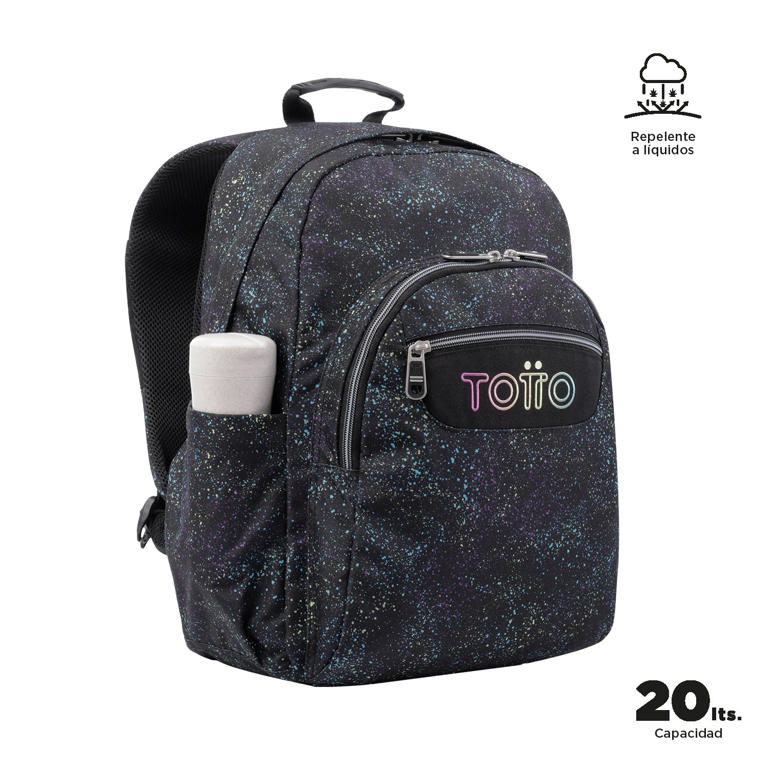 Mochila escolar adaptable a carro Totto Acuareles Salpicado - 44cm