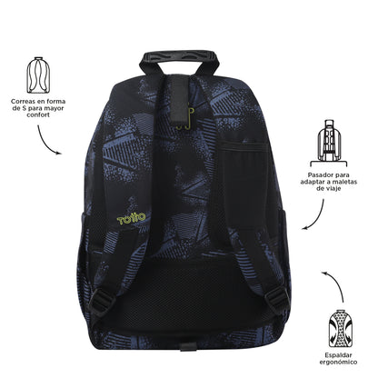 Mochila escolar adaptable a carro Totto Acuareles Stampil - 44cm
