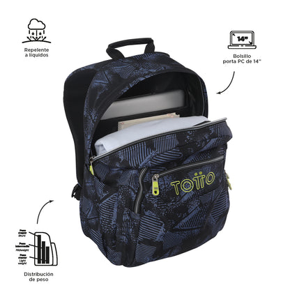 Mochila escolar adaptable a carro Totto Acuareles Stampil - 44cm