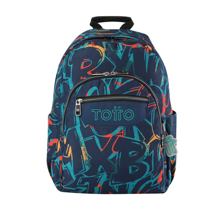 Mochila escolar adaptable a carro Totto Acuareles Shock - 44cm