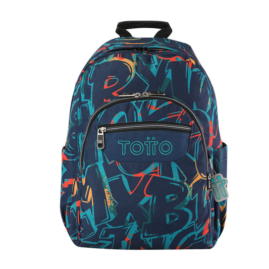 Mochila escolar adaptable a carro Totto Acuareles Shock - 44cm