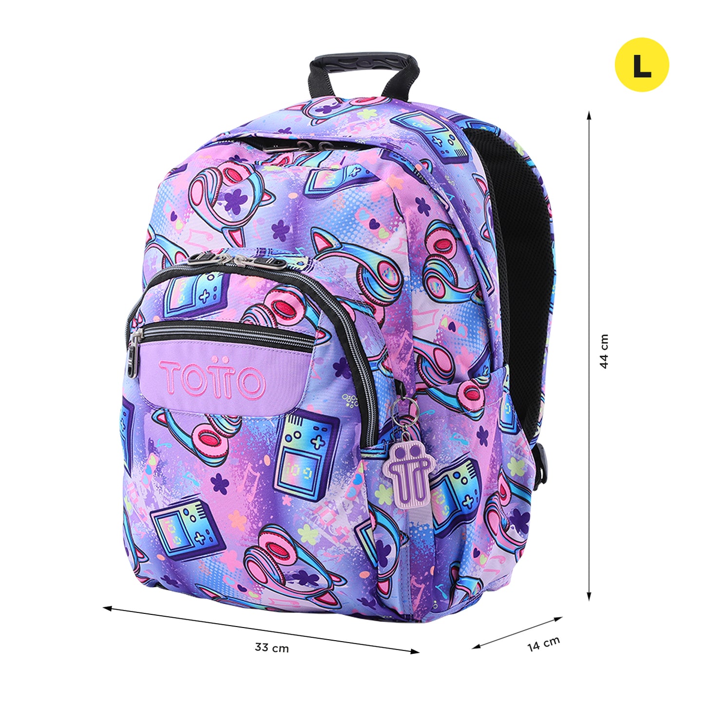 Mochila Totto Acuareles Meowsical - 44cm