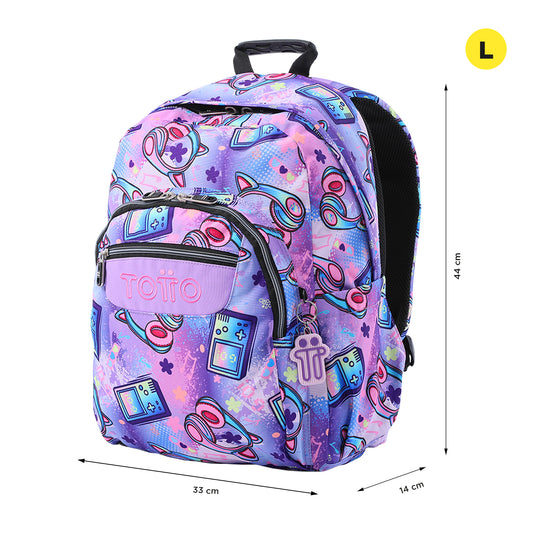 Mochila Totto Acuareles Meowsical - 44cm Totto - EL MALETI