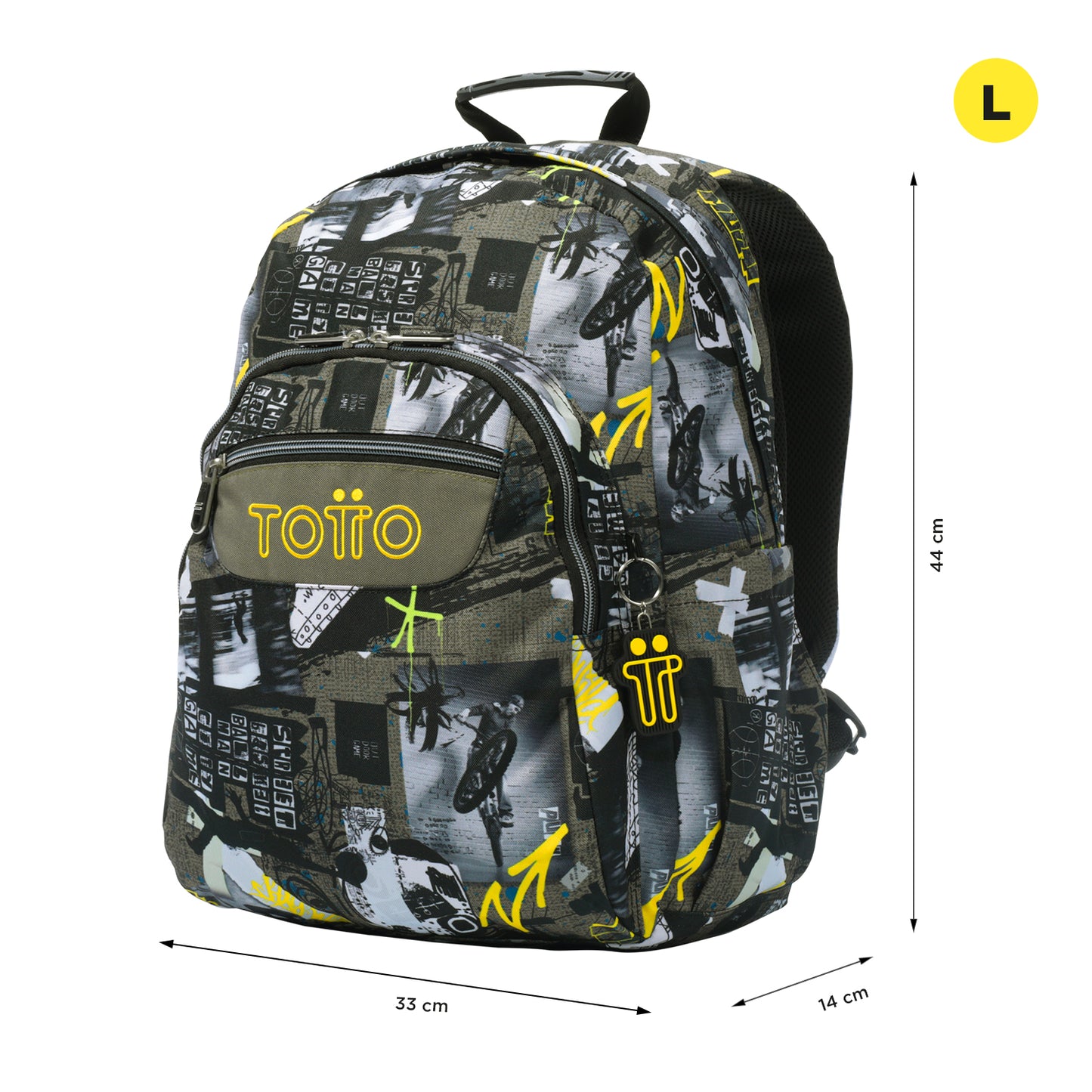 Mochila escolar adaptable a carro Totto Acuareles Baski - 44cm