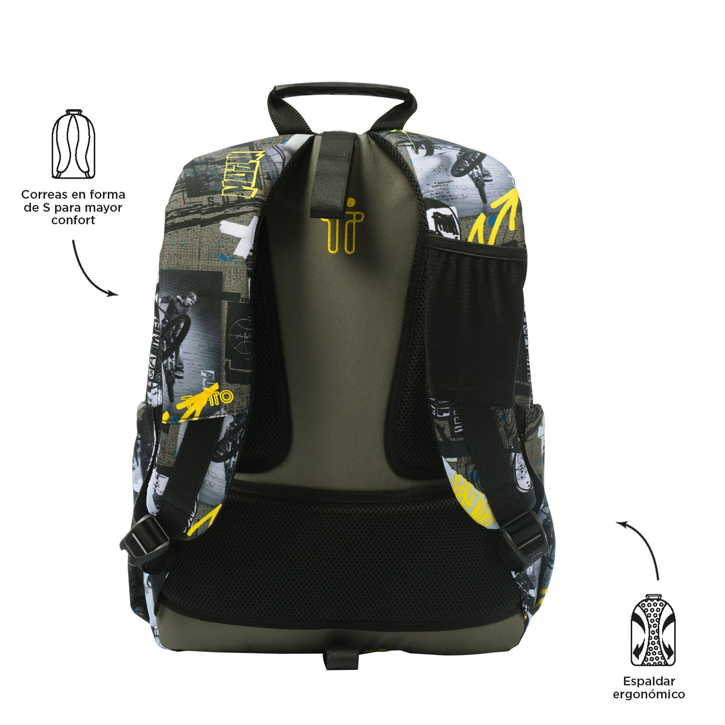 Mochila escolar adaptable a carro Totto Acuareles Baski - 44cm