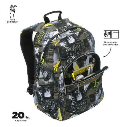 Mochila escolar adaptable a carro Totto Acuareles Baski - 44cm