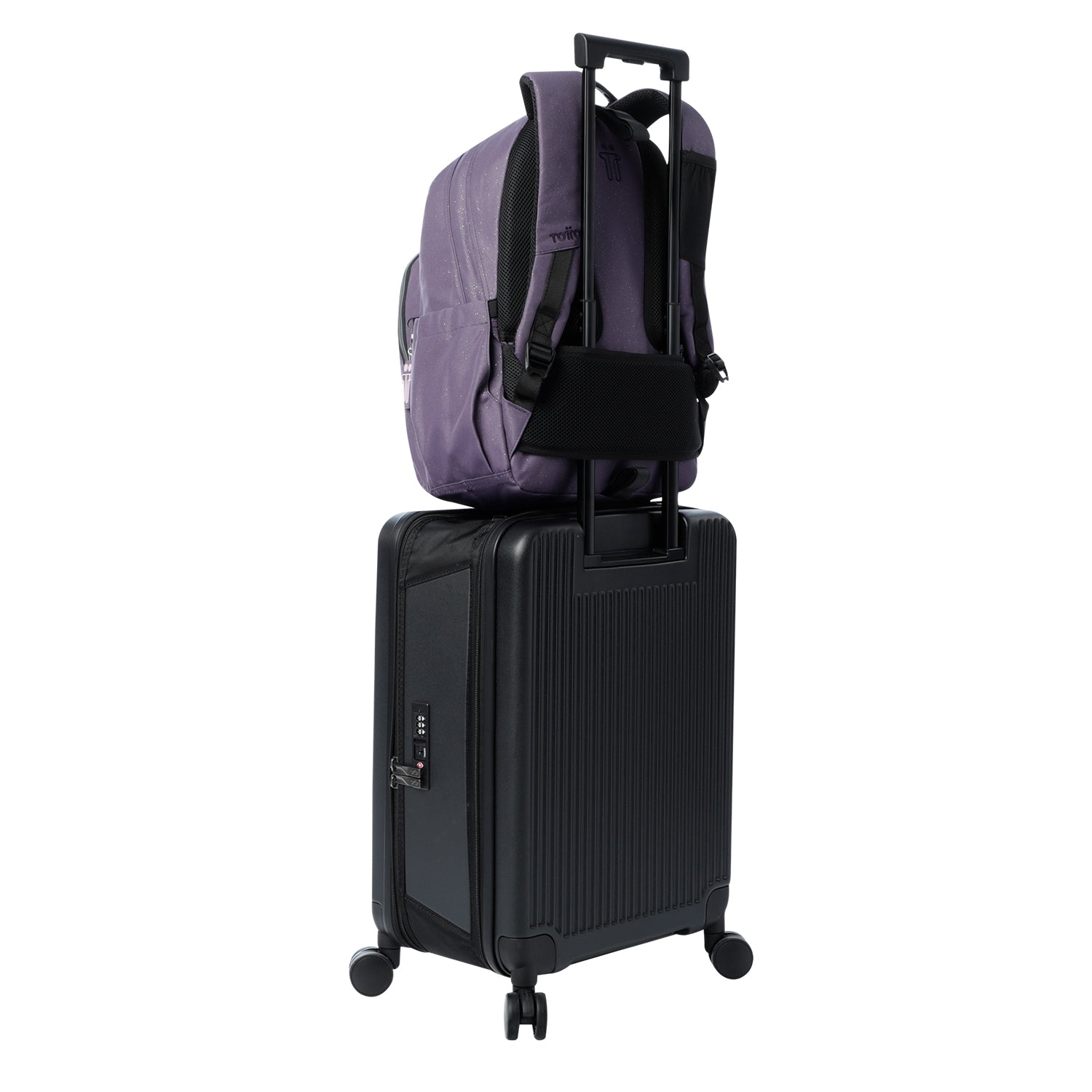 Mochila escolar adaptable a carro Totto Acuareles Glitter - 44cm