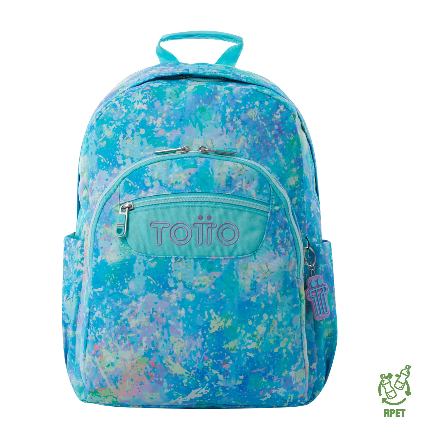 Mochila escolar adaptable a carro Totto Acuareles Glittep - 44cm
