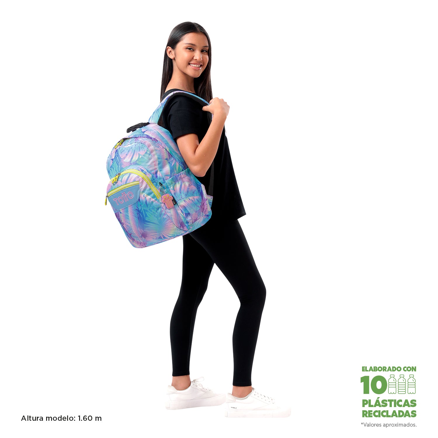Mochila escolar adaptable a carro Totto Acuareles Prisma - 44cm