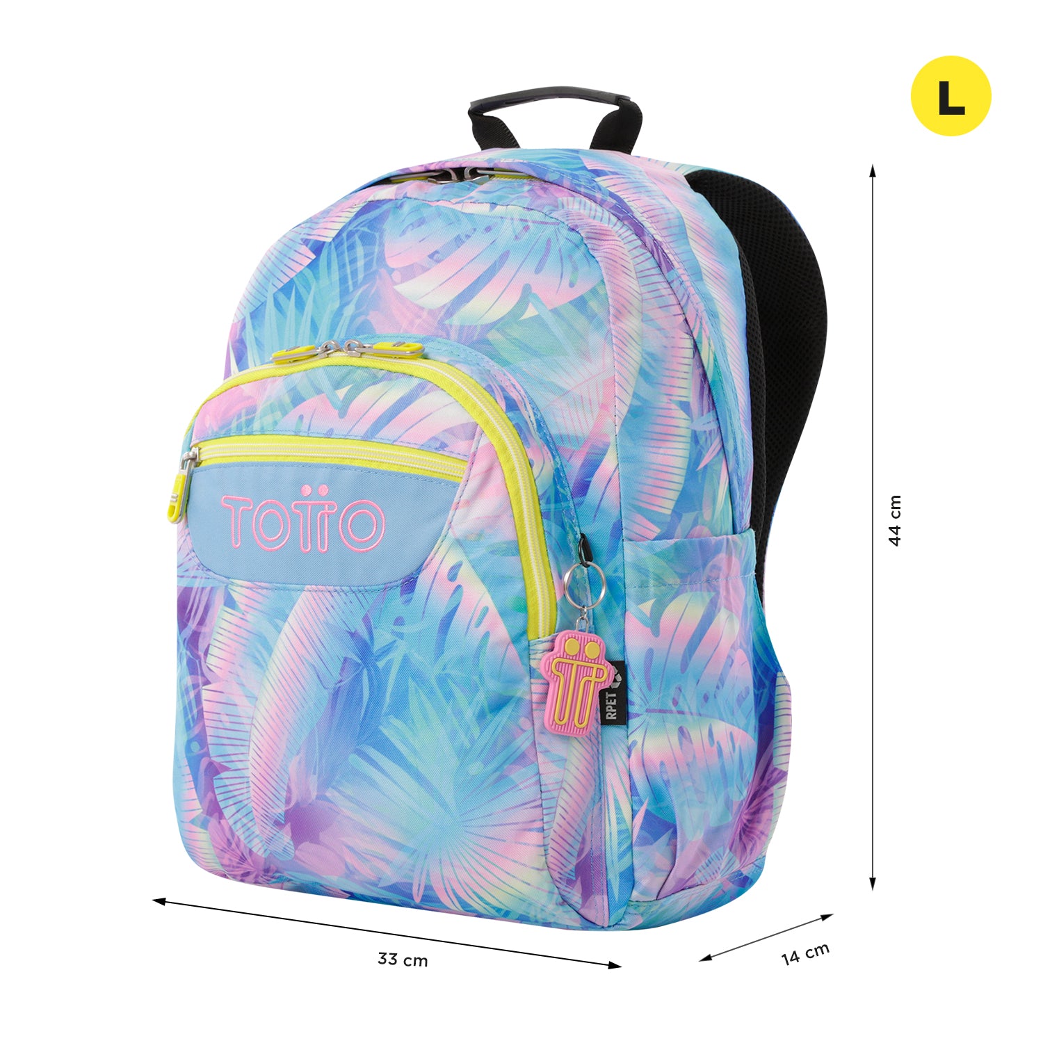Mochila escolar adaptable a carro Totto Acuareles Prisma - 44cm