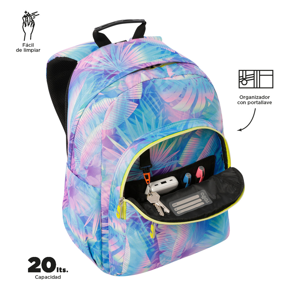 Mochila escolar adaptable a carro Totto Acuareles Prisma - 44cm