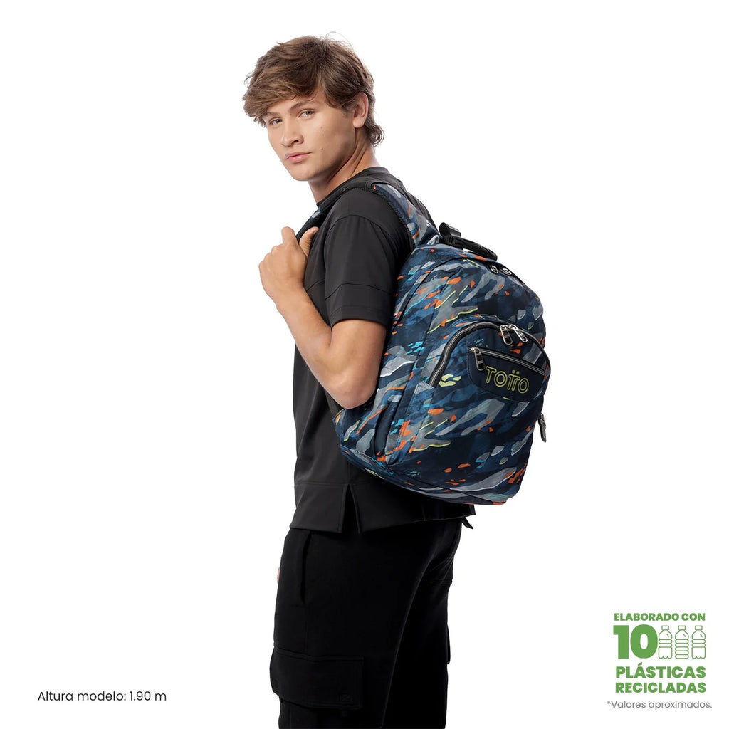 Mochila escolar adaptable a carro Totto Acuareles Groove - 44cm