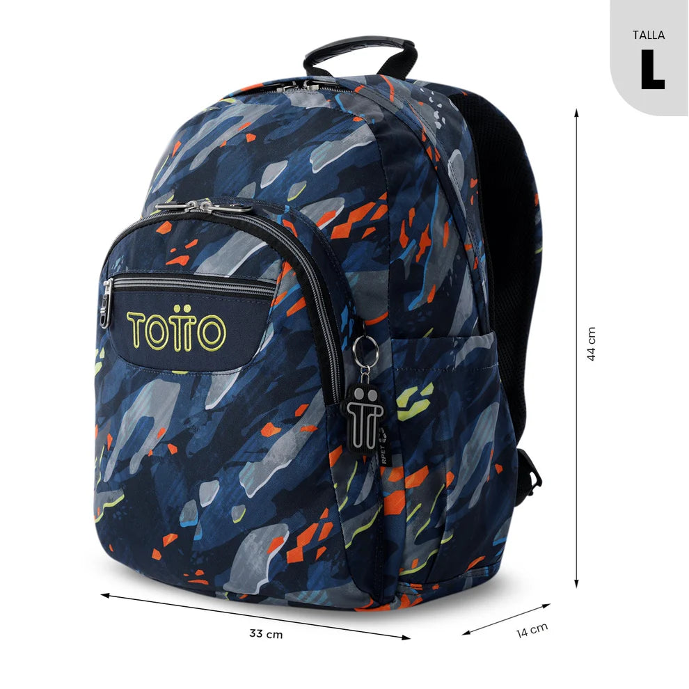 Mochila escolar adaptable a carro Totto Acuareles Groove - 44cm
