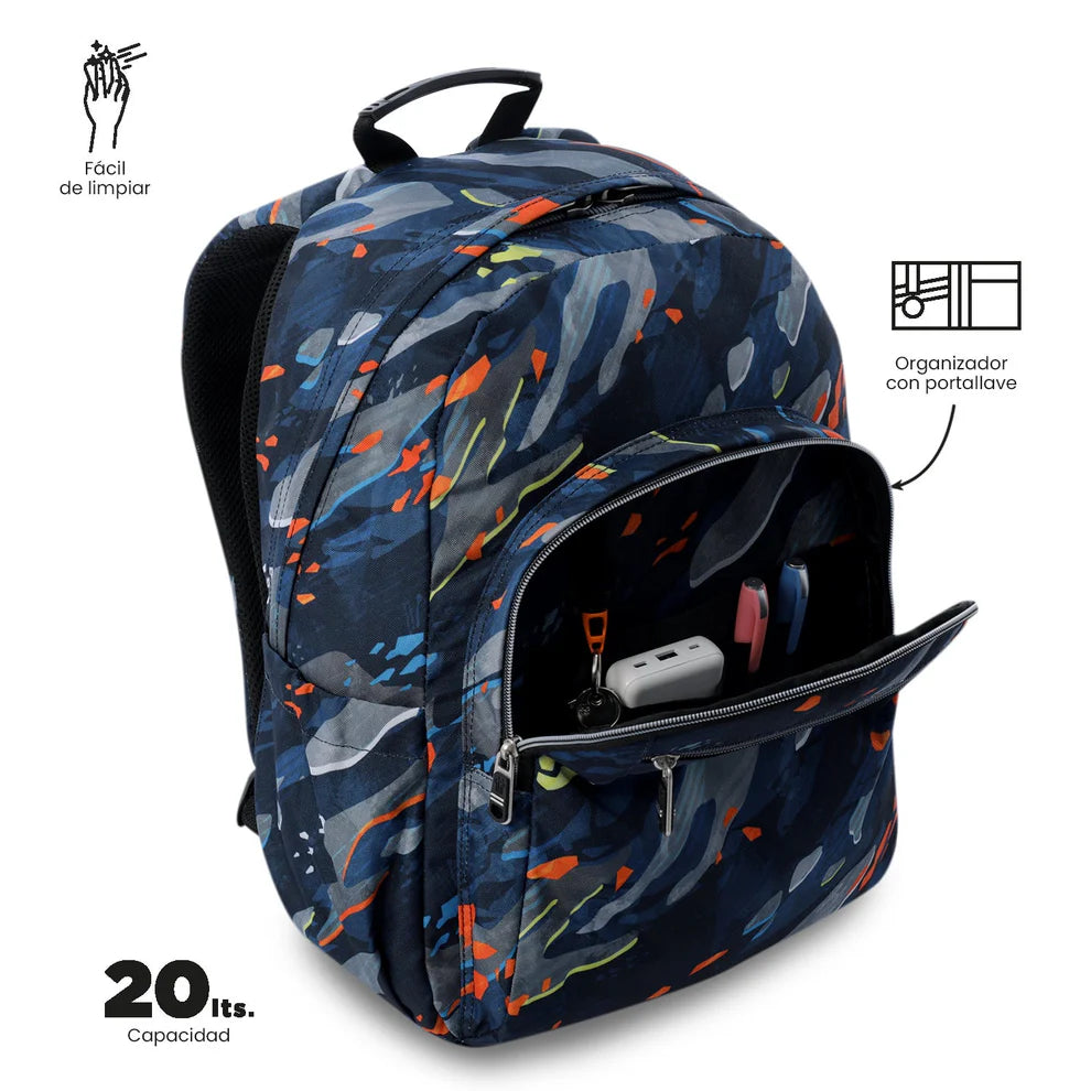 Mochila escolar adaptable a carro Totto Acuareles Groove - 44cm