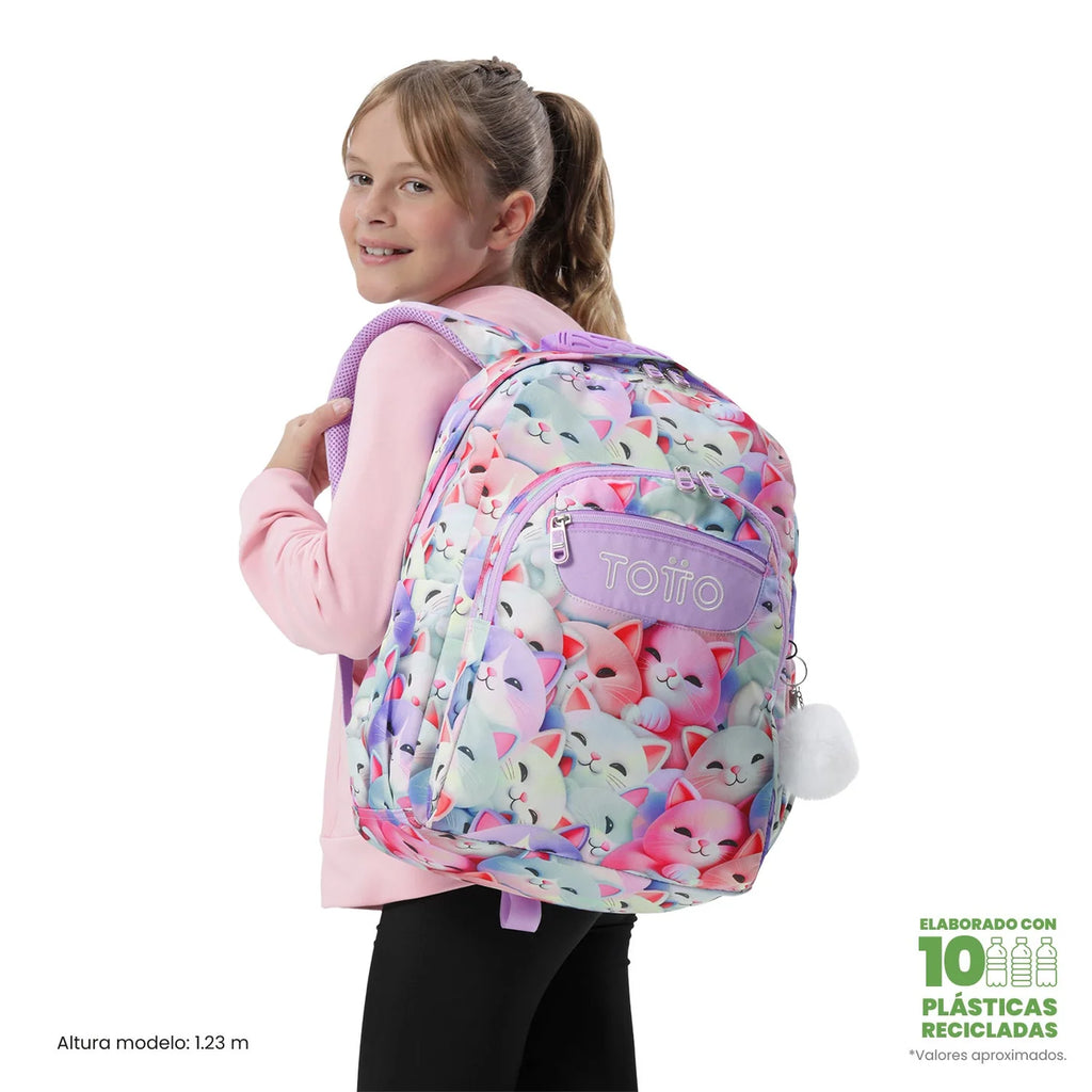 Mochila escolar adaptable a carro Totto Acuareles - 44cm