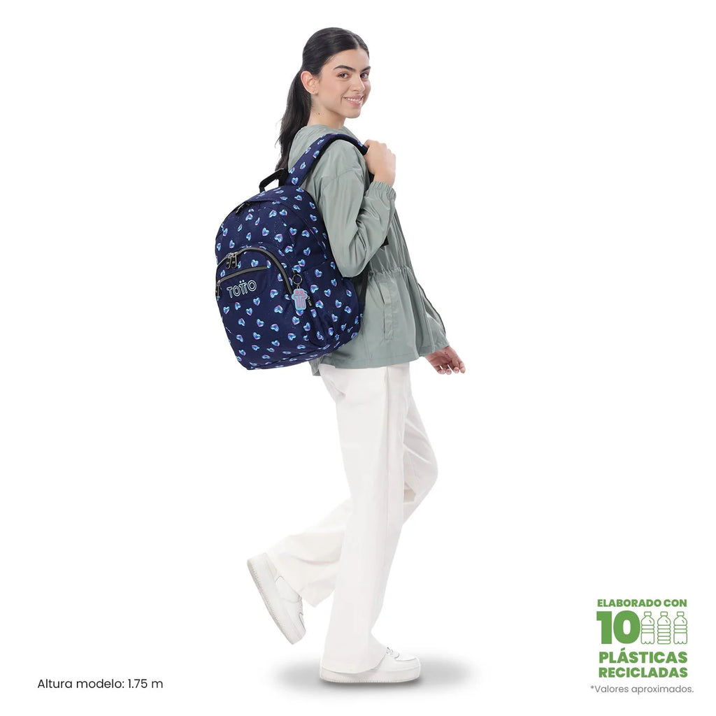 Mochila escolar adaptable a carro Totto Acuareles - 44cm