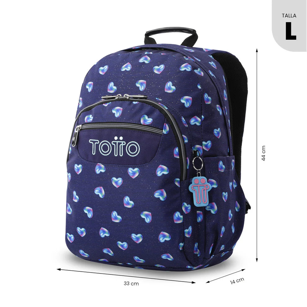 Mochila escolar adaptable a carro Totto Acuareles - 44cm