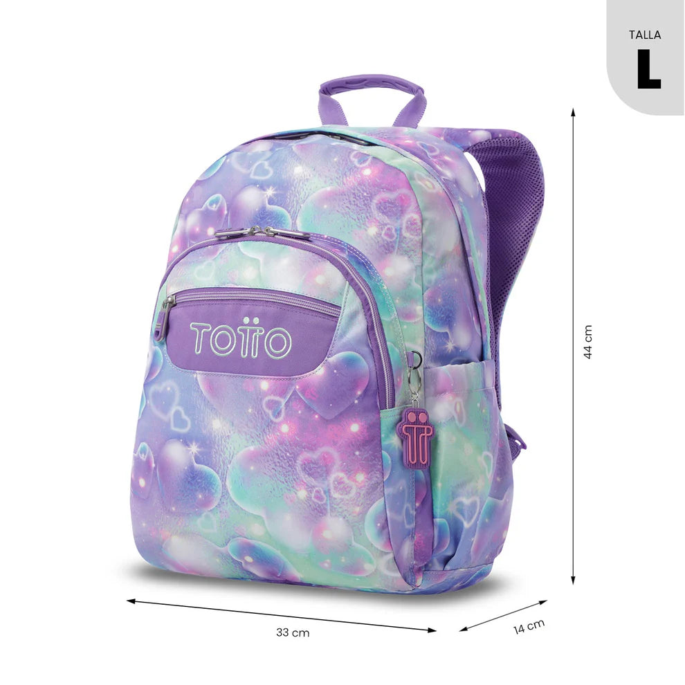 Mochila escolar adaptable a carro Totto Acuareles Korina - 44cm