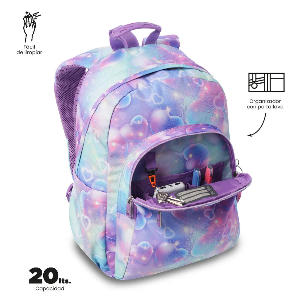 Mochila escolar adaptable a carro Totto Acuareles Korina - 44cm