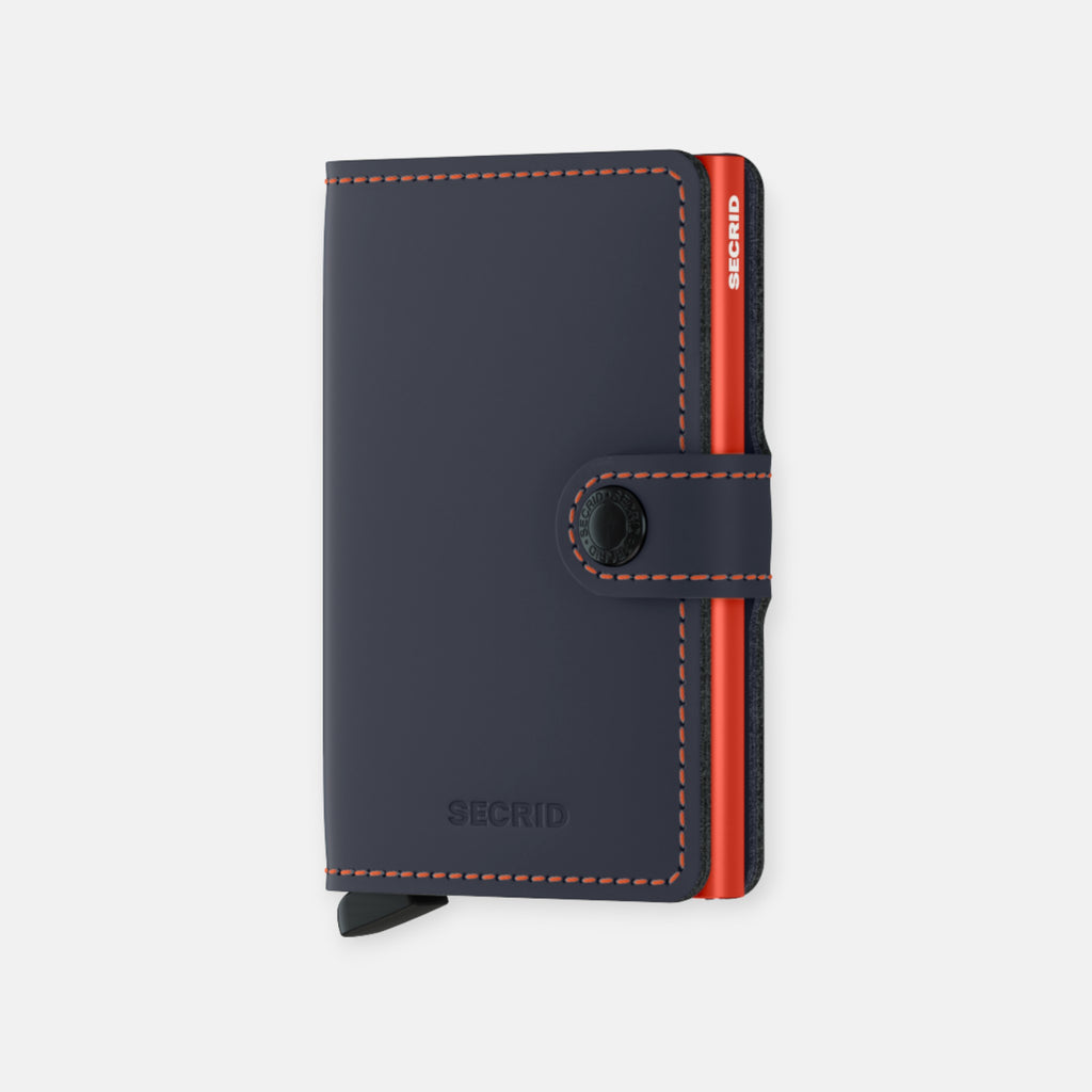 MINIWALLET SECRID MATTE NIGHTBLUE & ORANGE