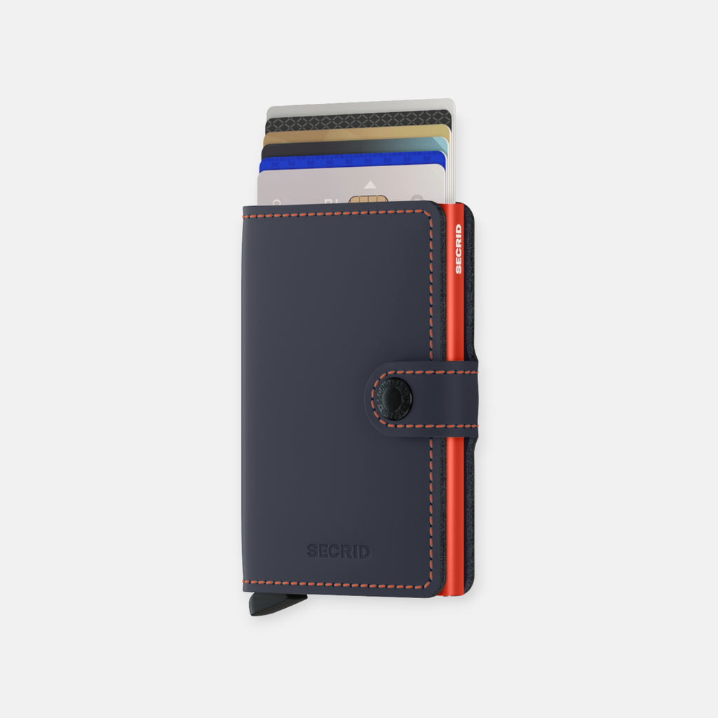 MINIWALLET SECRID MATTE NIGHTBLUE & ORANGE