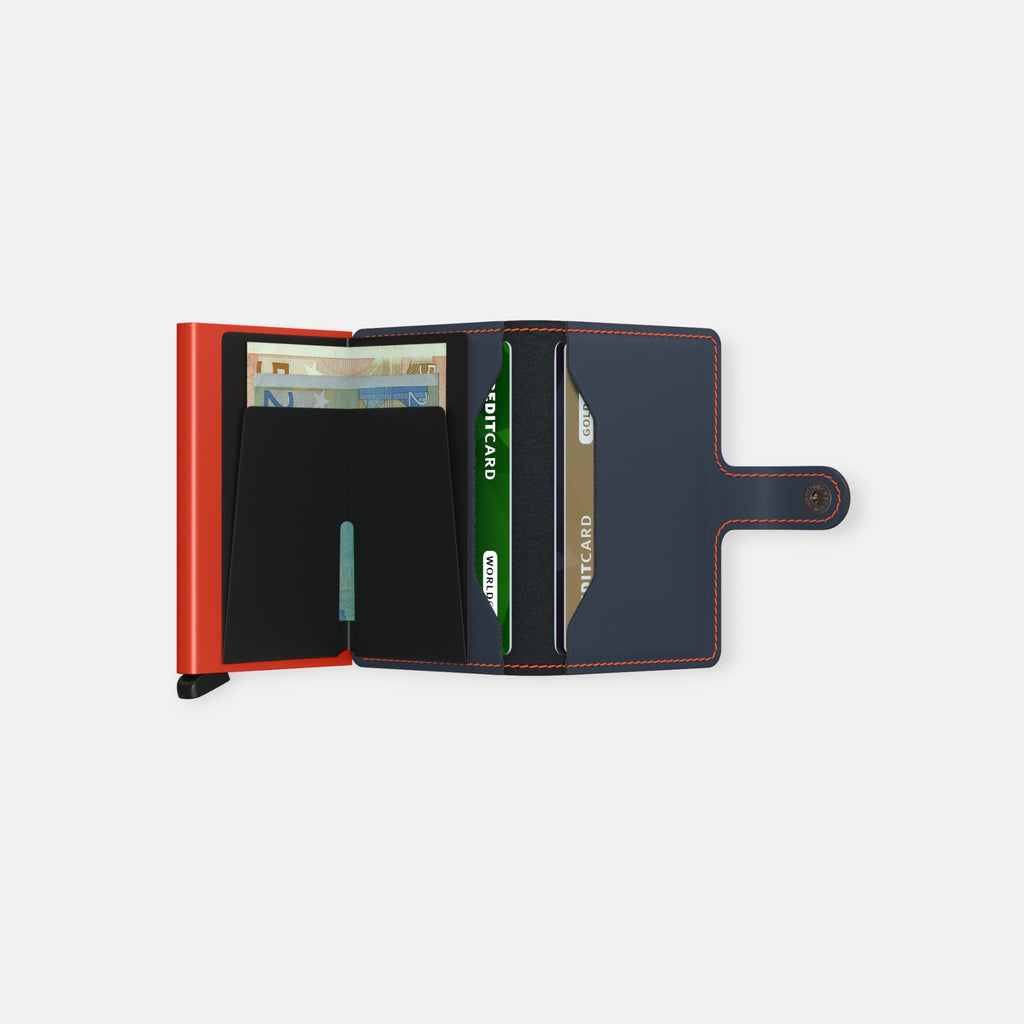 MINIWALLET SECRID MATTE NIGHTBLUE & ORANGE