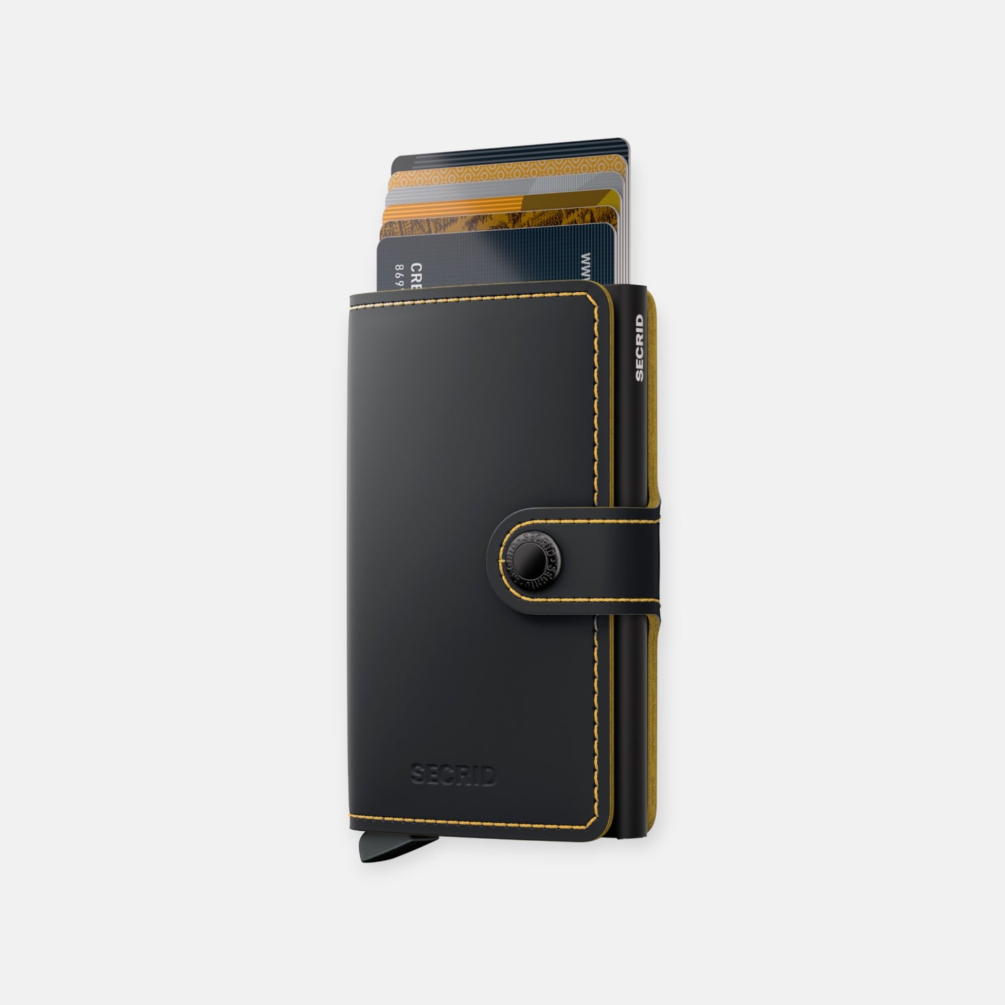 MINIWALLET SECRID MATTE BLACK & OCHRE