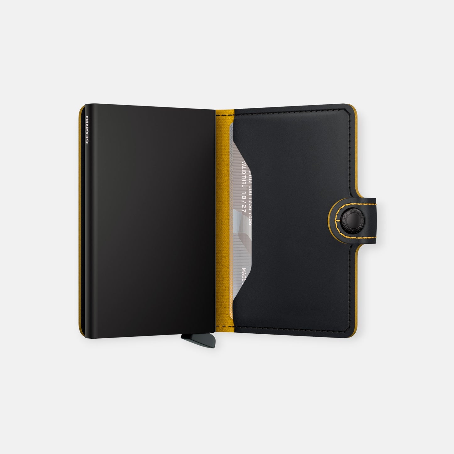 MINIWALLET SECRID MATTE BLACK & OCHRE