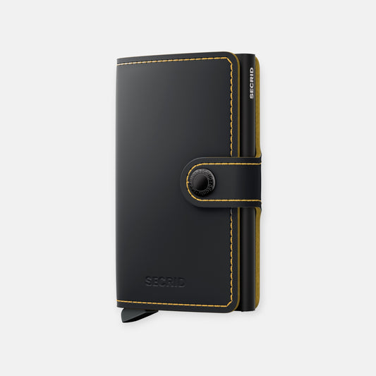 MINIWALLET SECRID MATTE BLACK & OCHRE Secrid - EL MALETI