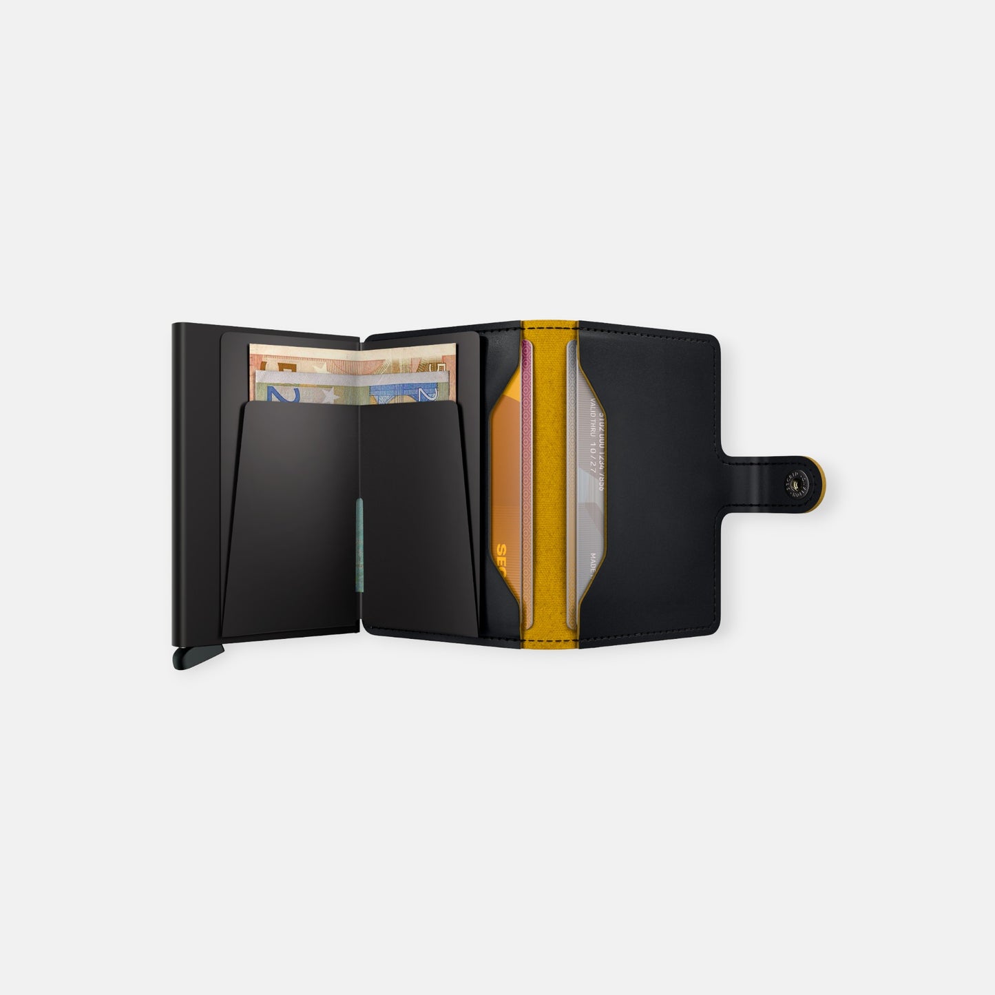 MINIWALLET SECRID MATTE BLACK & OCHRE