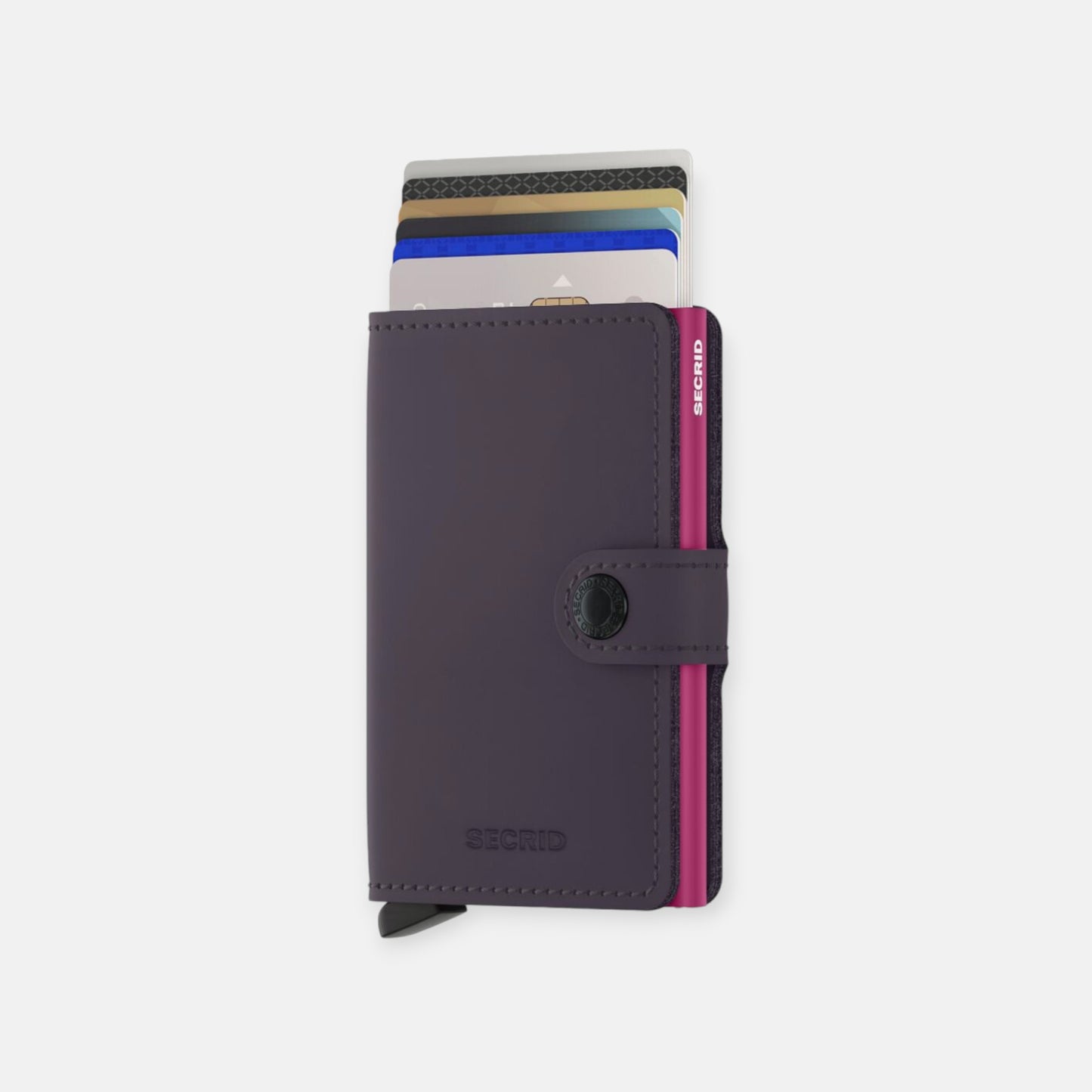 MINIWALLET SECRID MATTE DARK PURPLE & FUCHSIA