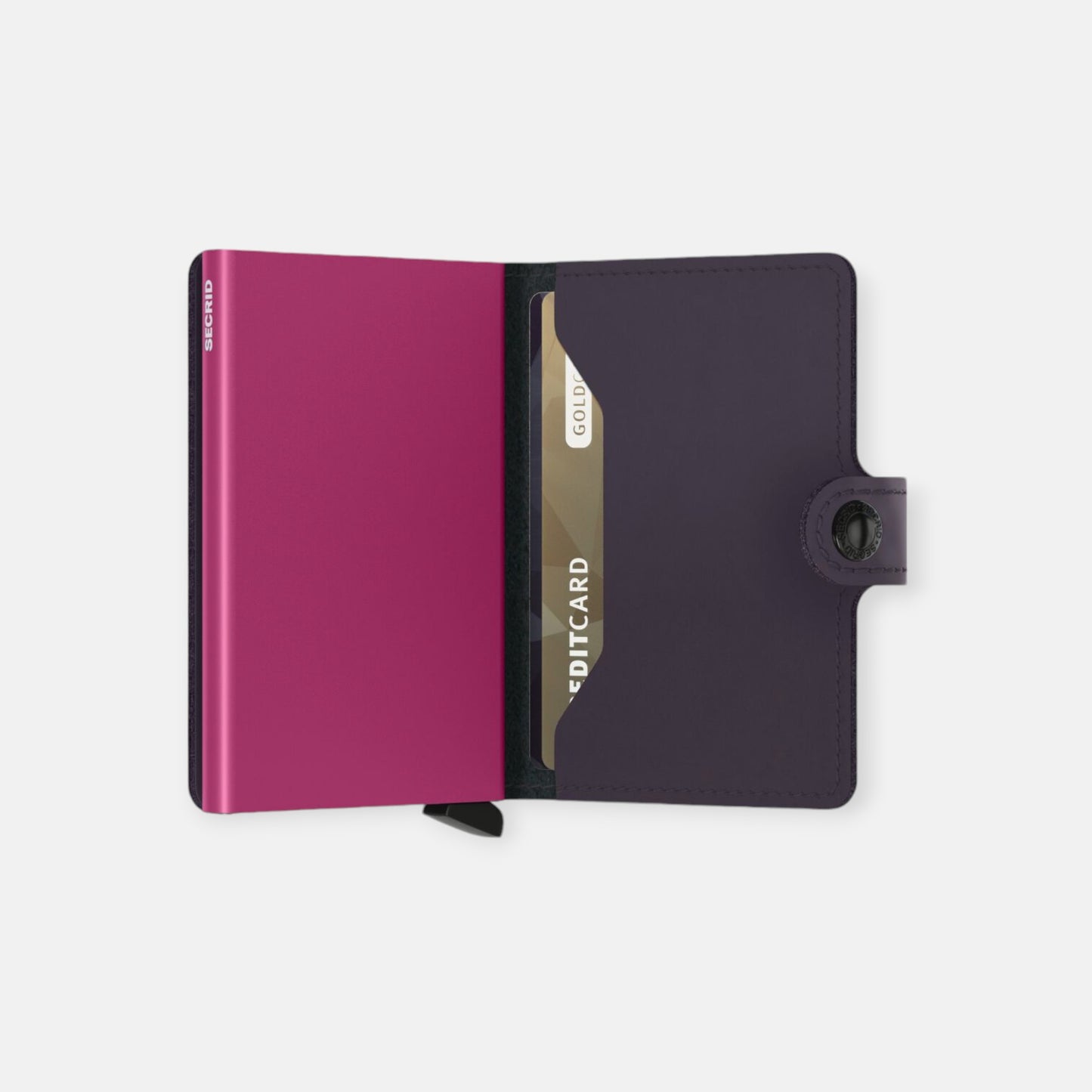 MINIWALLET SECRID MATTE DARK PURPLE & FUCHSIA