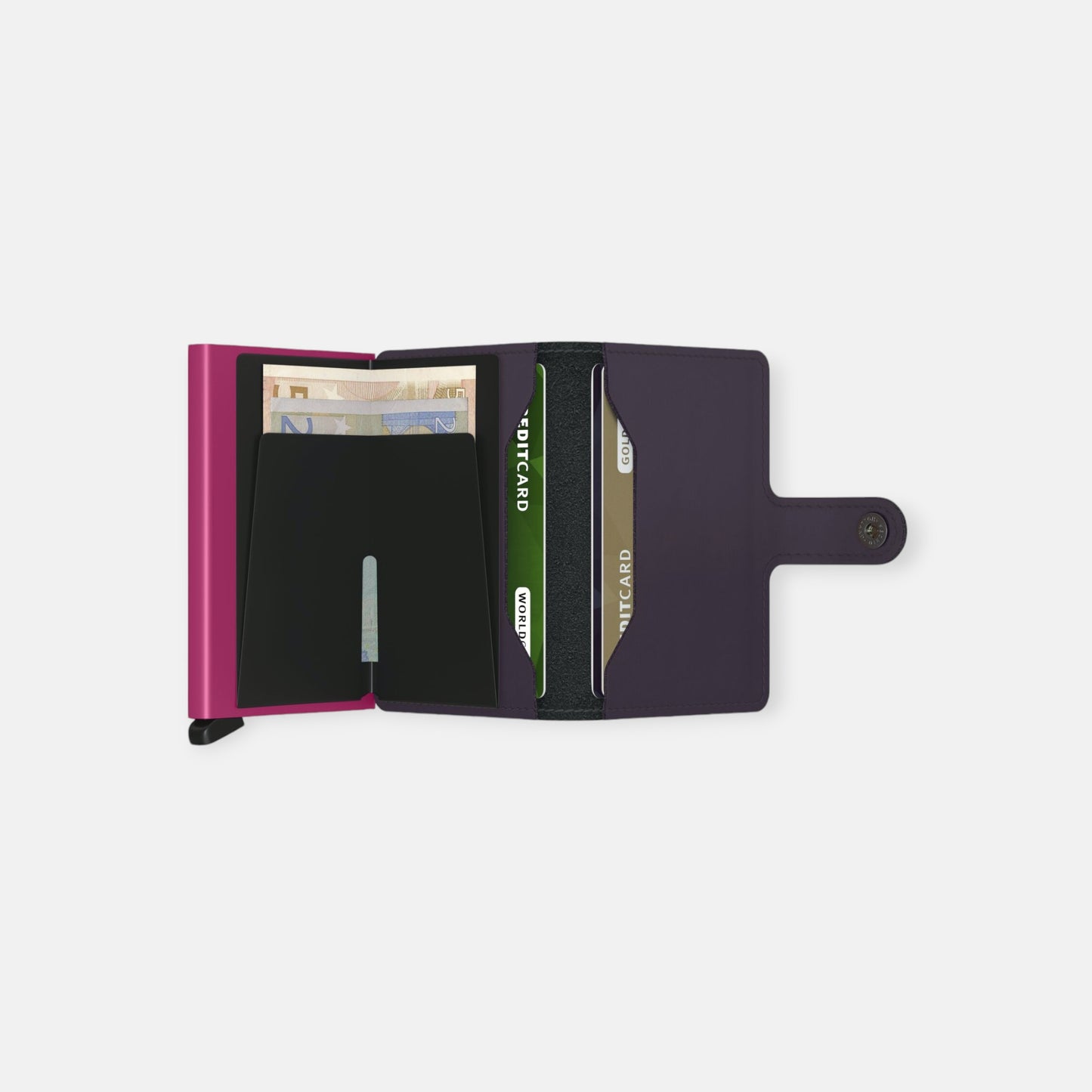 MINIWALLET SECRID MATTE DARK PURPLE & FUCHSIA