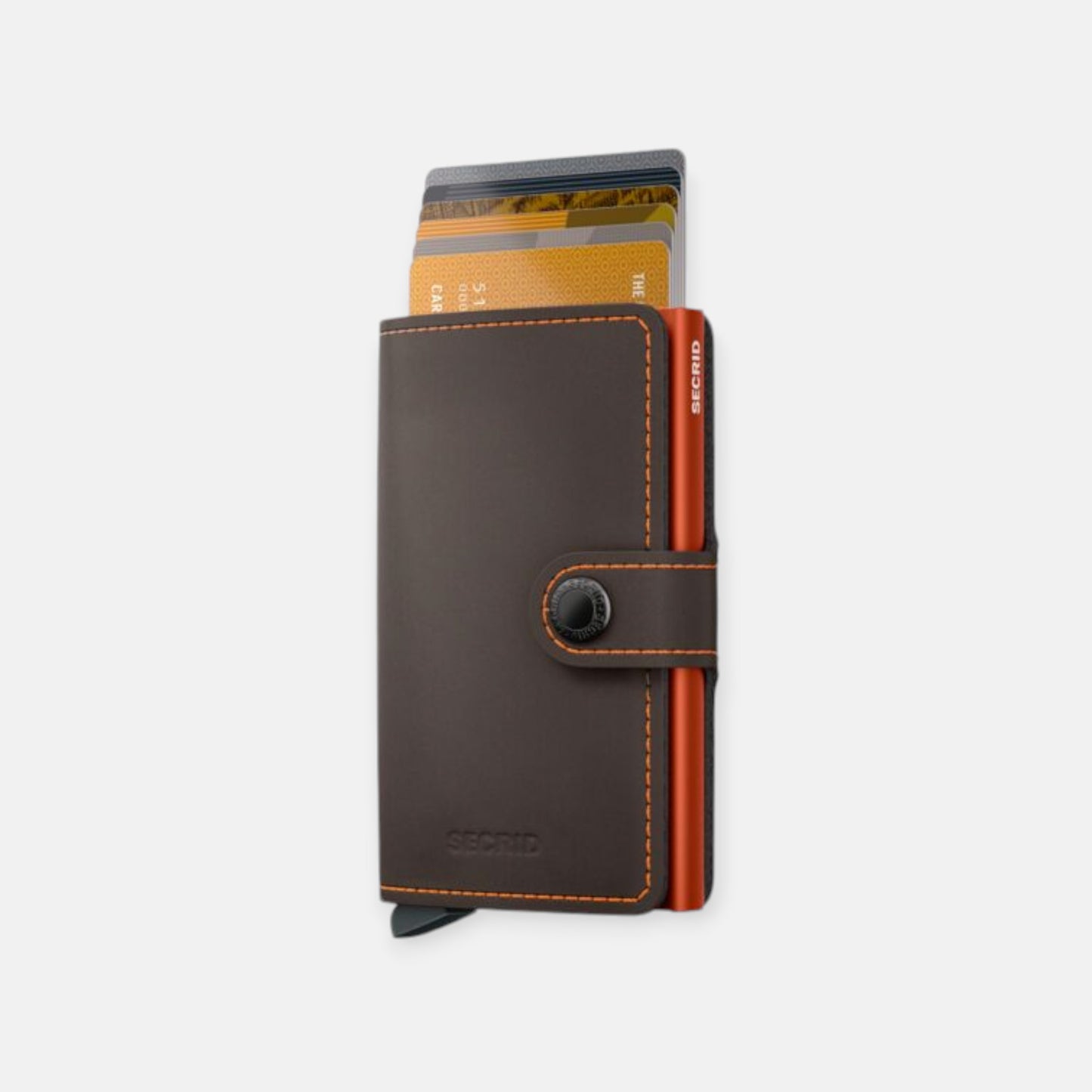 MINIWALLET SECRID MATTE TRUFFLE & ORANGE