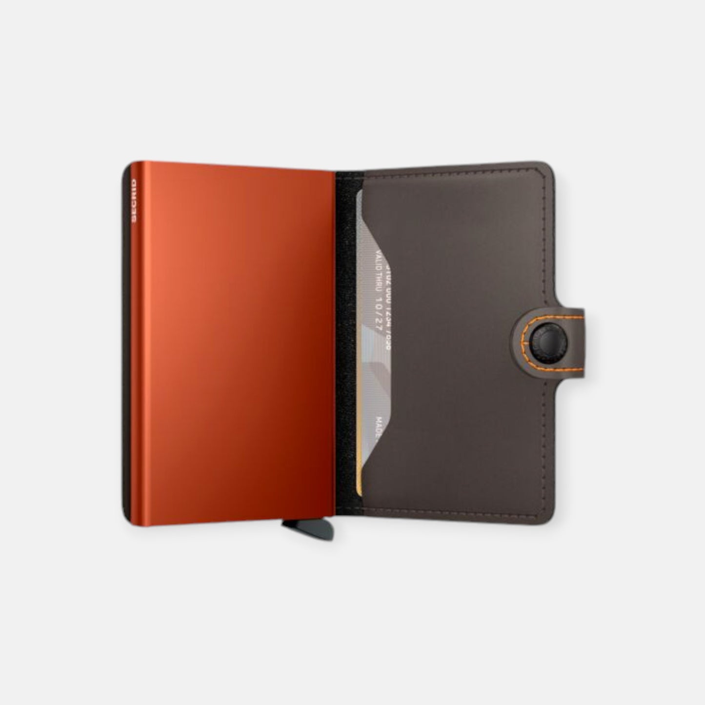 MINIWALLET SECRID MATTE TRUFFLE & ORANGE