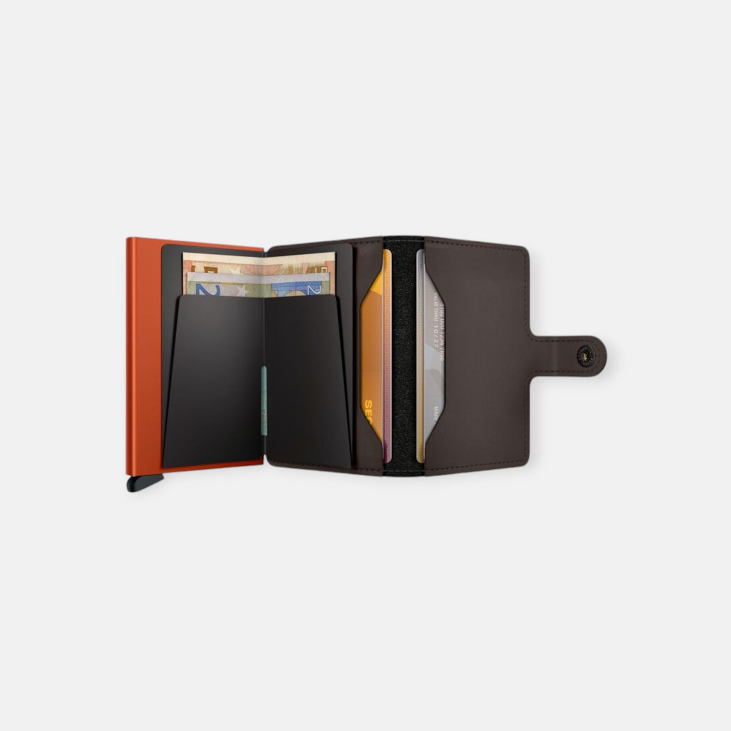 MINIWALLET SECRID MATTE TRUFFLE & ORANGE