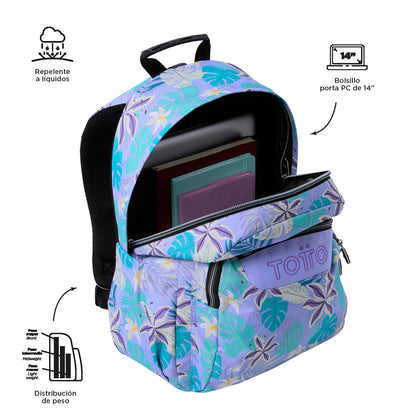 Mochila Totto Acuareles Morado - 44cm Totto | El Maletí